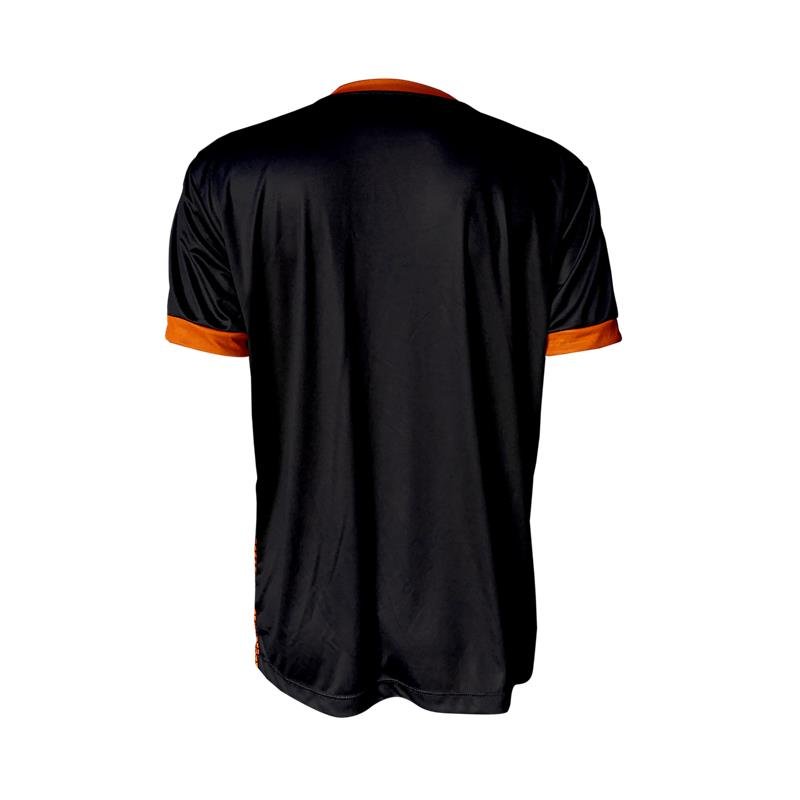 CAMISETA TEXT WEEFE PRETA / LARANJA