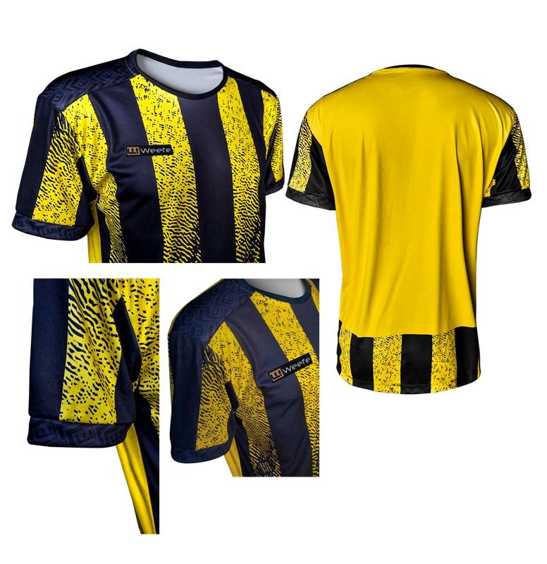 CAMISETA REC. OMBRO LISTRADA AMARELO / PRETO 