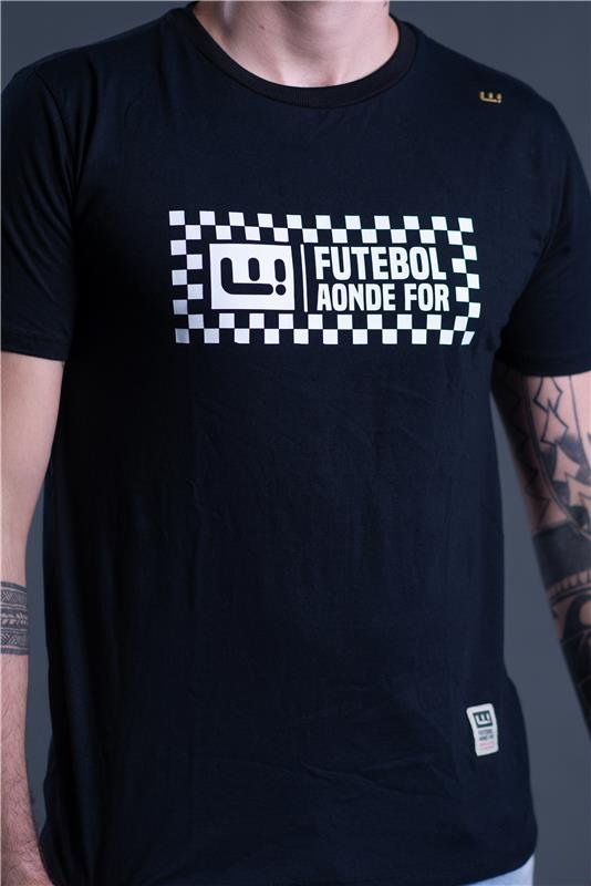 T-SHIRT 100% ALGODÃO ESTAMPA FAF02 PRE/BRA